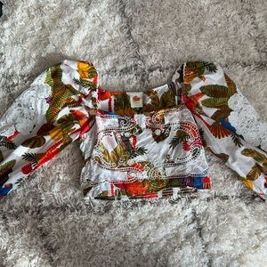 Anthropologie x Farm Forest Birds Embroidered Blouse Size XL